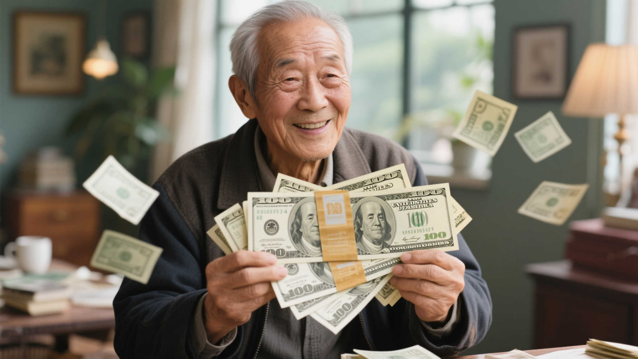 乐观老爸用零钱购彩喜中双色球千万大奖，奖金全权交儿子管理